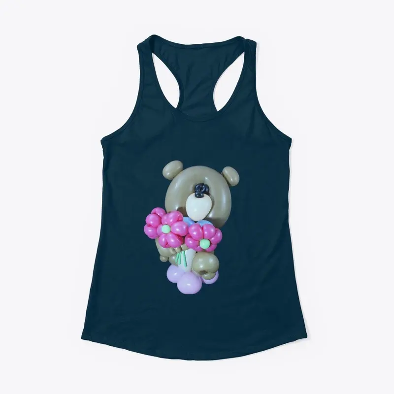 Bear with flowers website on back