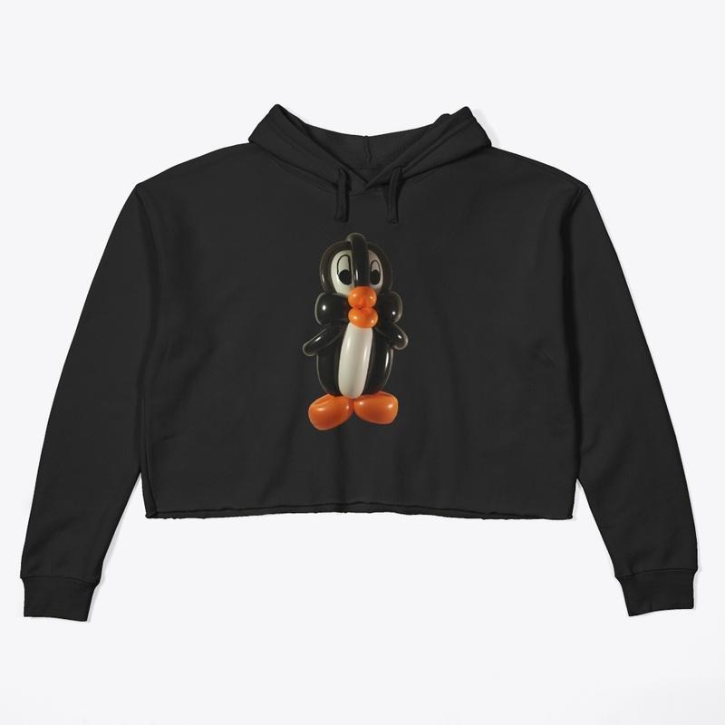 Penguin on black hoodie