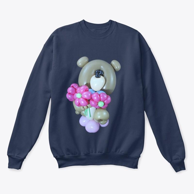 Bear with flowers website on back