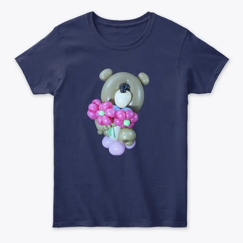 Bear with flowers website on back