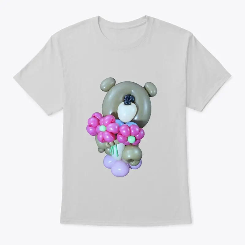 Bear with flowers website on back