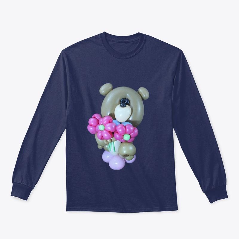 Bear with flowers website on back